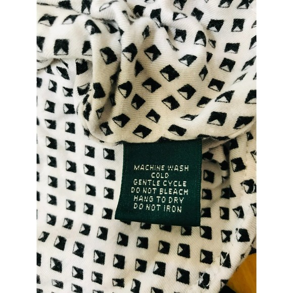 Lauren Ralph Lauren Slub Knit, Viscose Geometric Pattern Top, Size L - Picture 3 of 4